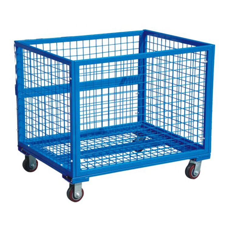 Metal Stackable Wire Mesh Pallet Cage Foldable Steel Mesh Box Pallet